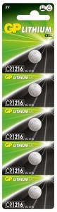 GPGp CR1216-C5 3V Lityum Düğme Pil 5'li Paket4891199063848