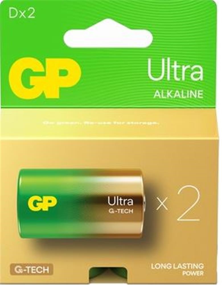 GPGP G-Tech LR20 Büyük Boy Ultra Alkalin Pil 2'li Paket GP13AU-U2 D Boy4891199034442
