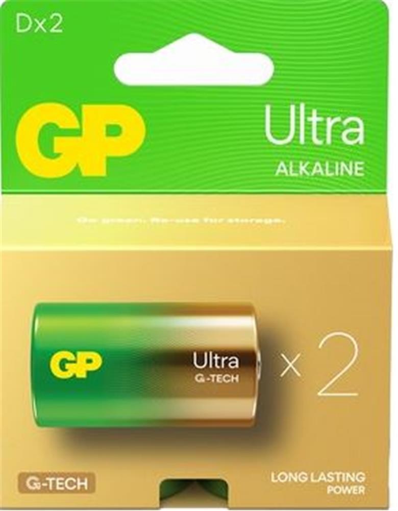 GPGP G-Tech LR20 Büyük Boy Ultra Alkalin Pil 2'li Paket GP13AU-U2 D Boy4891199034442