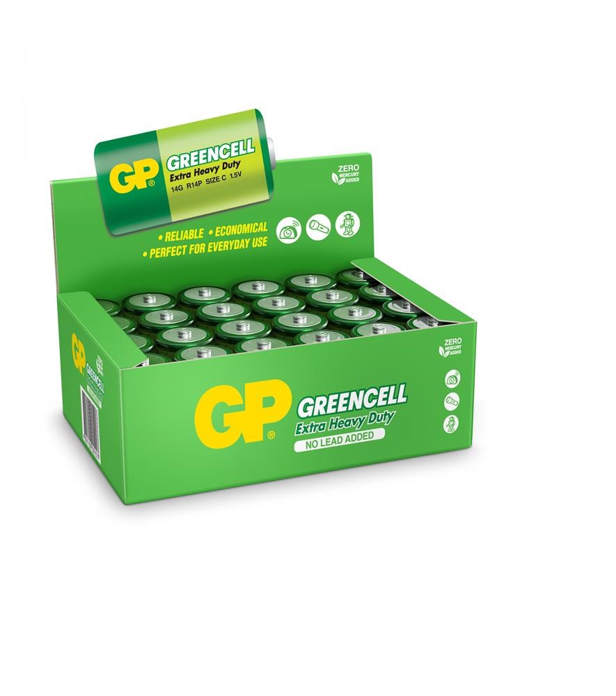 GPGP Greencel R14 Orta Boy Çinko Pil 24'lü Paket GP14G-2S24891199001017