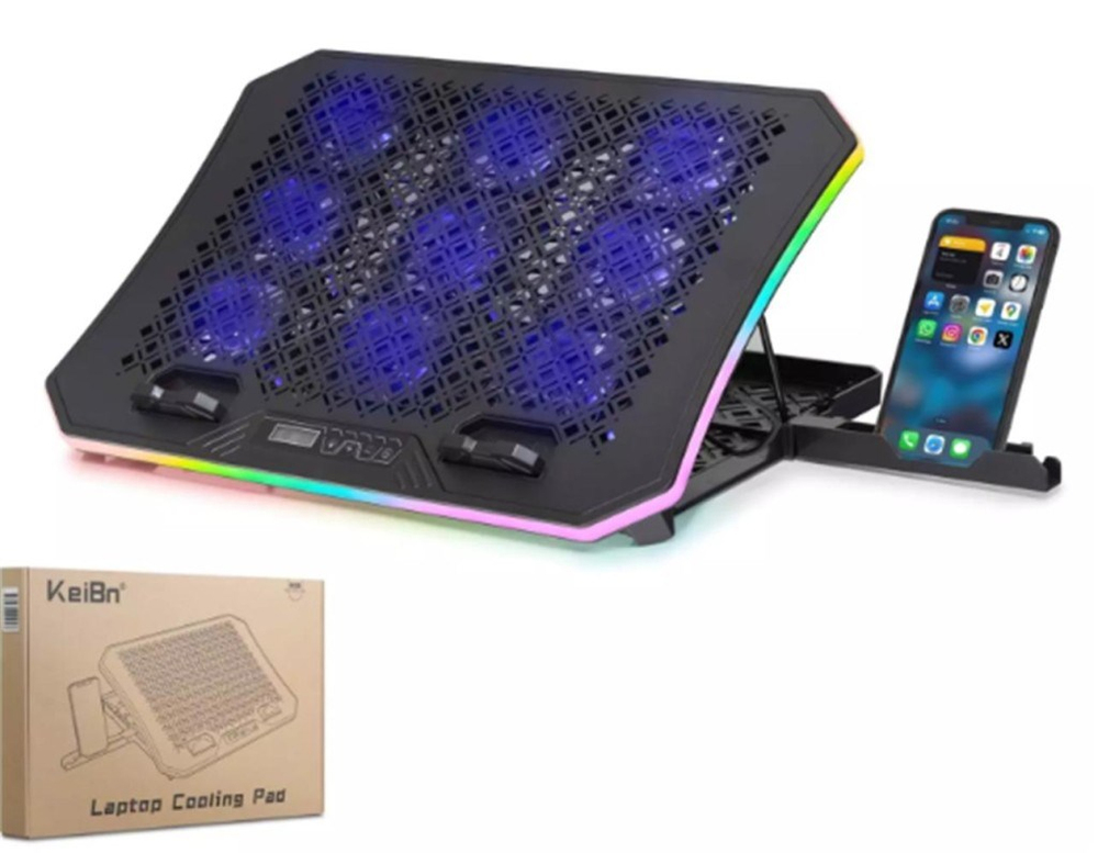 NODARHadron Dcxa19 Notebook Soğutucu 9-Fan + Telefon Standı 14-18 RGB Siyah8680469045723