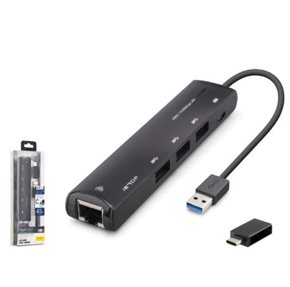 NODARiETOP HDX7897 USB Type-C 3.2 Gen1 Combo Hub Gigabit LAN 4 Port 5 Gbps Siyah8680469050734