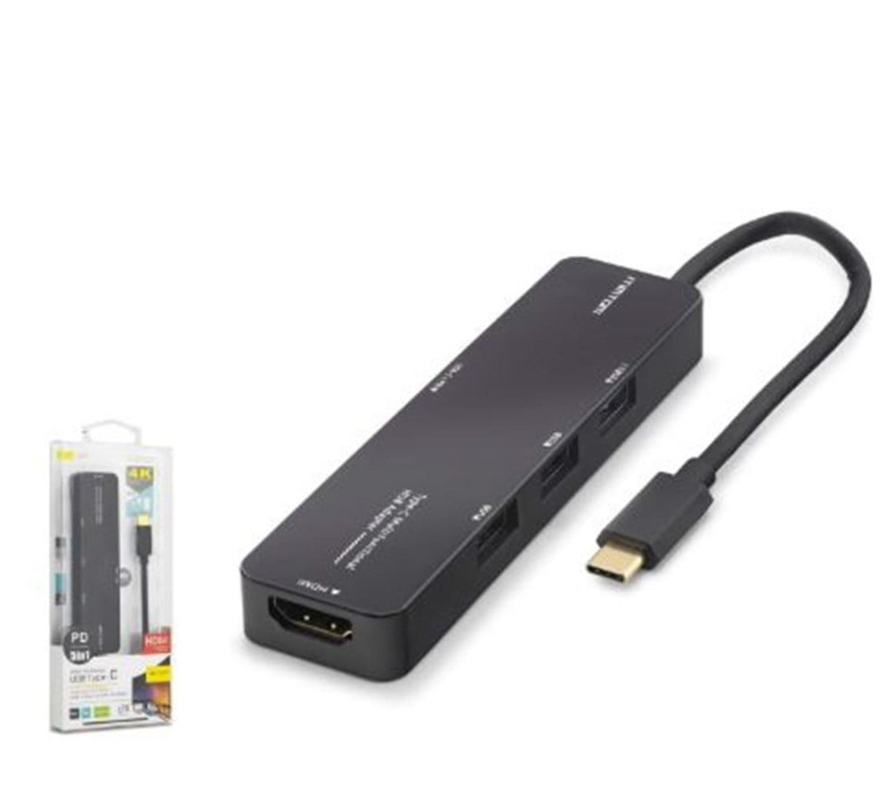 HADRONiETOP TUH305 Type-C 3.2 Gen1 Combo Hub PD HDMI 4K 5 Port 5 Gbps Siyah8680469050857