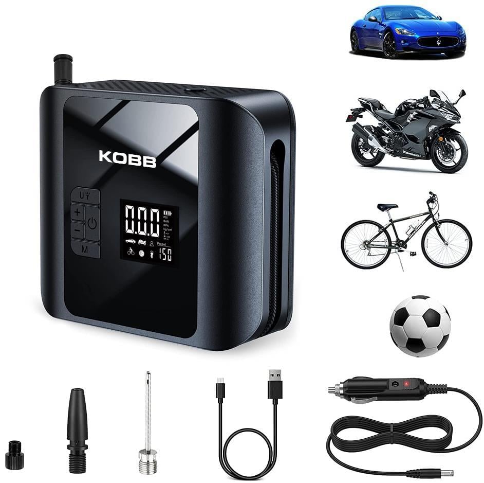 KOBBKOBB KB420 12Volt/Şarjlı 150PSI Taşınabilir Dijital Basınç Göstergeli Led Aydınlatmalı Lastik Şişirme PompasıKB420