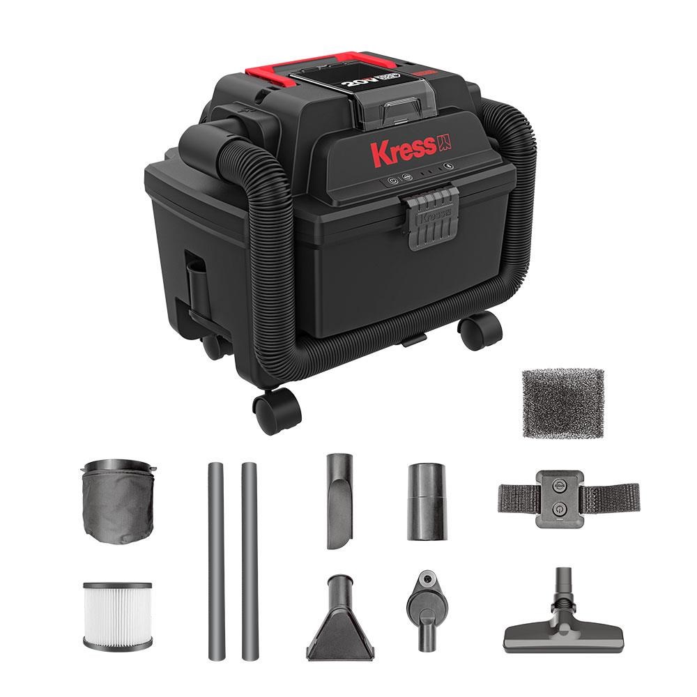 KressKress KH035.9 20Volt 250W/17Kpa Flexi Esnek Hortumlu Şarjlı Islak/Kuru Süpürge & Üfleme (Akü Dahil Değildir)KH035.9