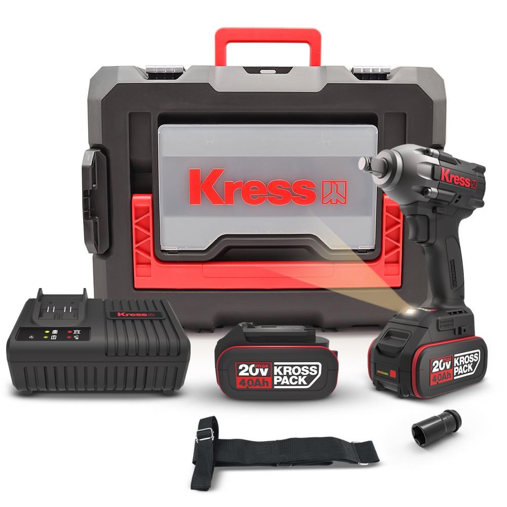 KressKress KUB30.2 20Volt/4.0Ah. Li-ion Çift Akülü 300Nm Kömürsüz Profesyonel Şarjlı Somun SıkmaKUB30.2