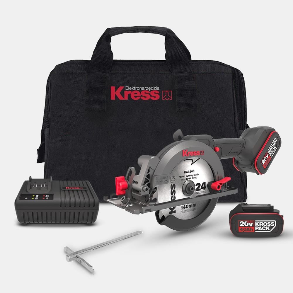 KressKress KUE11 20Volt 4.0Ah. Li-ion 140MM Çift Akülü Kömürsüz Profesyonel Çok Amaçlı Daire TestereKUE11