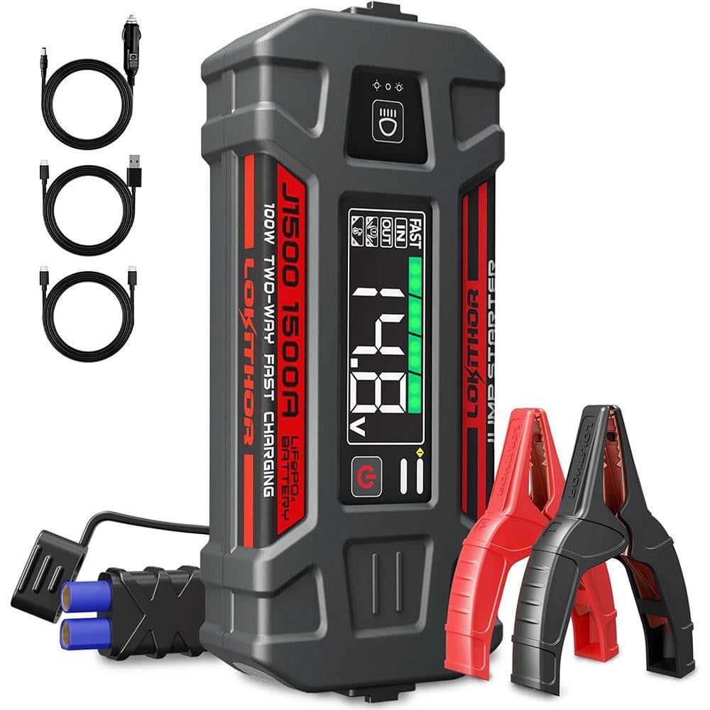 LokithorLokithor J1500 12V 1500Amp LiFePO4 Akıllı Akü Takviye + Powerbank + Led LambaJ1500