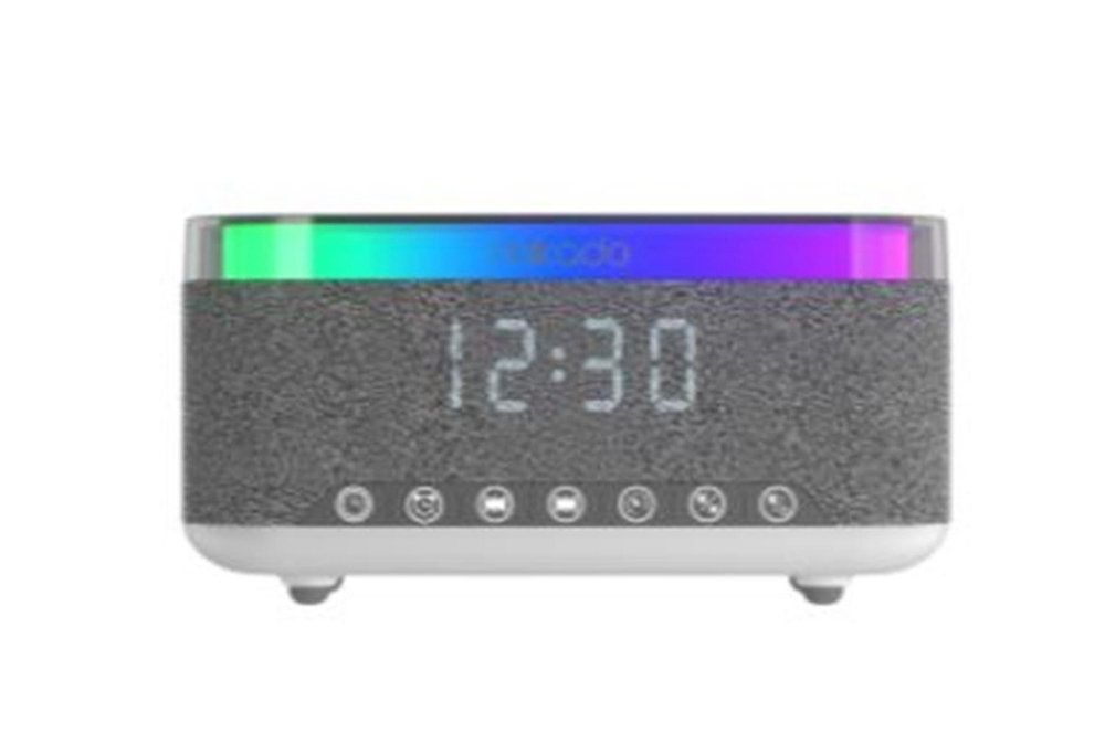 MİKADOMikado MD-W10 1200mAh 10W Gri BT, USB, Kablosuz Şarjlı RGB-Alarmlı Saat Speaker8680096152795