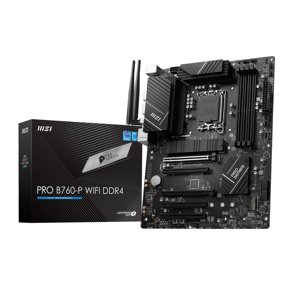 MSIMsı PRO B760-P WIFI DDR4 Intel B760 Soket 1700 DDR4 5333(OC)MHz ATX Gaming (Oyuncu) Anakart4711377028363