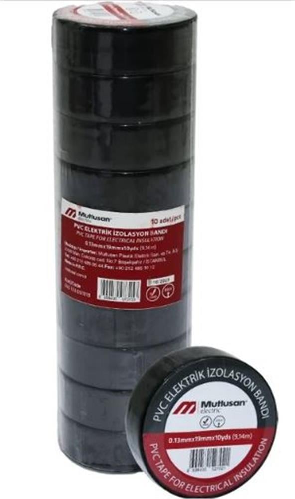 MUTLUSANMutlusan 10-19 İzole Bant 10lu (Elektrik Bant) Siyah 0651330010198699430073153