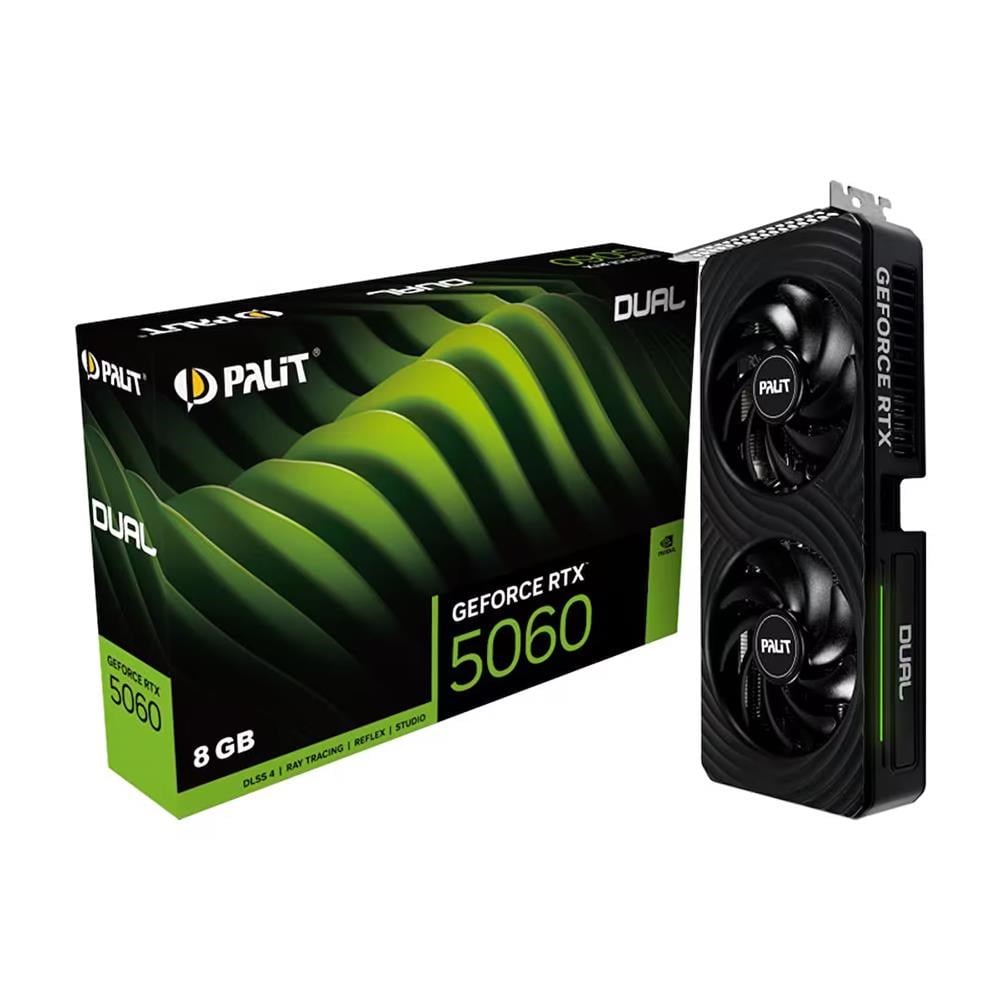 PALITPalit GeForce RTX5060 Dual 8GB 128Bit GDDR7 NE75060019P1-GB2063D Ekran Kartı4710562245363