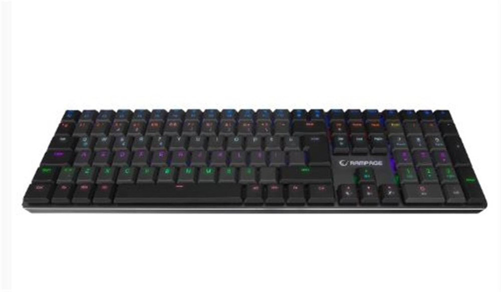 RAMPAGERampage GRANITE PRO Siyah-Gri Low Profile BLUE SWITCH Q Rainbow Mekanik Gaming Oyuncu Klavye8680096131325
