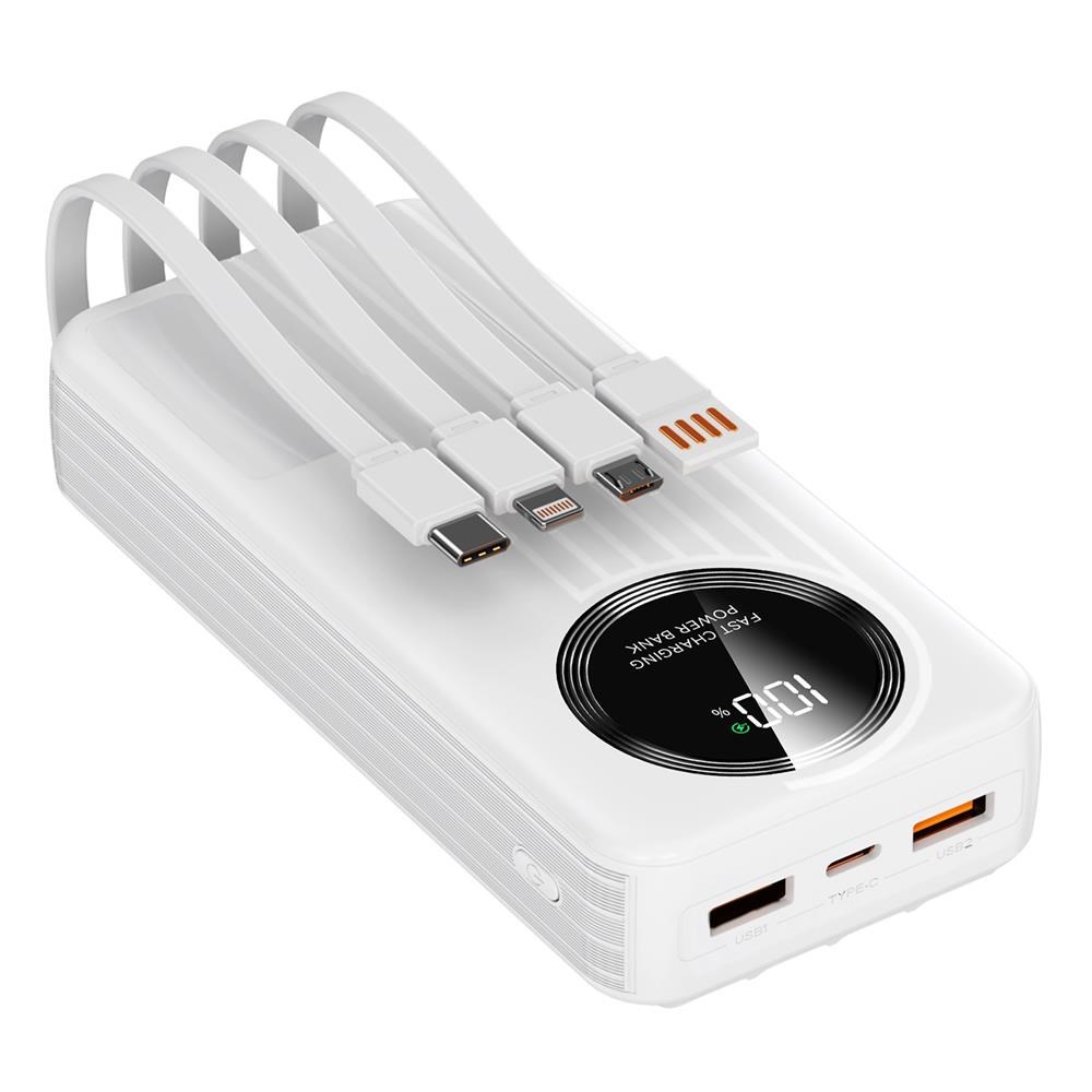S-LinkS-link IP-G220 20000mAh PD20W+QC3.0 Dahili Kablolu Beyaz LCD Taşınabilir Pil Şarj Cihazı Powerbank8680096152702