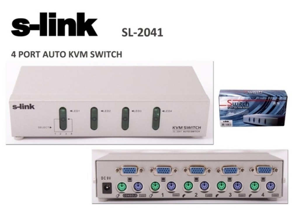S-LinkS-link SL-2041 4pc-1mn vga+ps-2 Otomatik Kvm Switch8697671454939