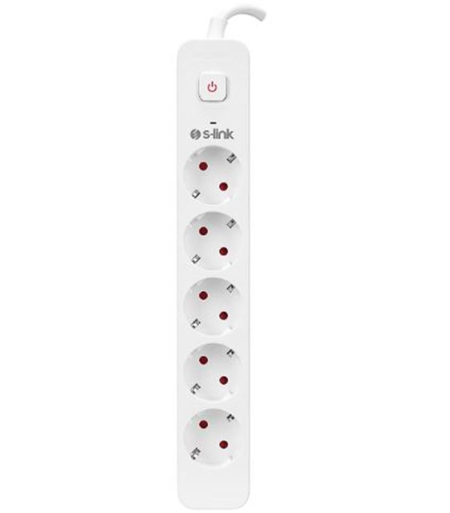 S-LinkS-link SPG501S 1.5m 1.5mm 100 yüzde  Bakır 750 Joule 5 li Anahtarlı Akım Korumalı Priz8680096117848