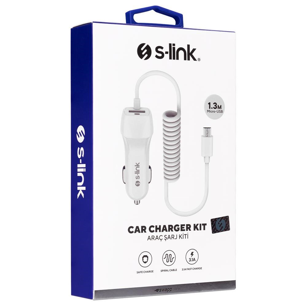 S-LinkS-link Swapp SW-C535 1 Usb + Micro Usb 12-24V 3.1A Kablolu Araç Şarj Cihazı8680096031205