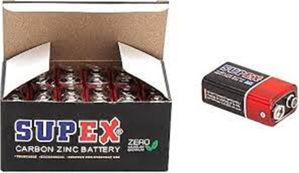 SUPEXSupex 6F22 9V Çinko Karbon Pil 12 li Paket6925272268528