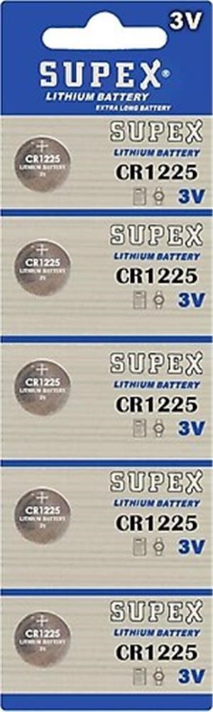 SUPEXSupex CR1225-C5 3V Lityum Düğme Pil 5'li Paket6970670012167