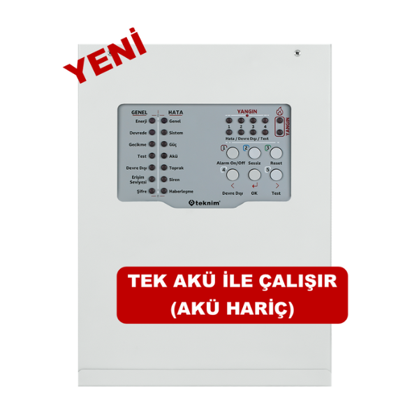TeknimTeknim TFP-3124 4 Bölgeli Konvansiyonel Yangın Alarm Paneli. Tek Akü ile Çalışır (Akü Hariç) EN54-2/4 SertifikalıTFP-3124