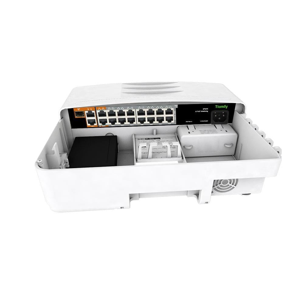 TiandyTiandy HPS-3014E2G-2G1SFP 16 Port Yönetilmeyen Dış ortam Su geçirmez AI POE SwitchHPS-3014E2G-2G1SFP