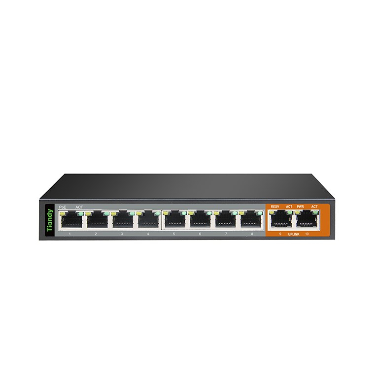 TiandyTiandy PS-1008E-2G 8 10/100Mbps Port AI PoE Switch 2GE UplinkPS-1008E-2G
