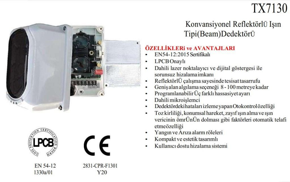 TNATNA TX7130 Konvansiyonel Beam Dedektörü 70 MT - 100 MT TX7130