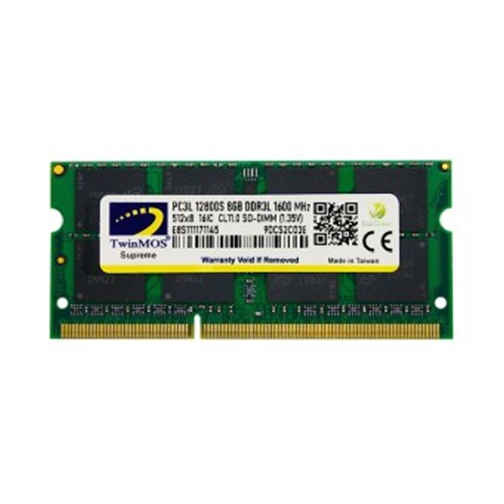 TWINMOSTwinMOS 8GB DDR3 1600MHz CL16 1.5V MDD38GB1600N Notebook Ram6291104603950