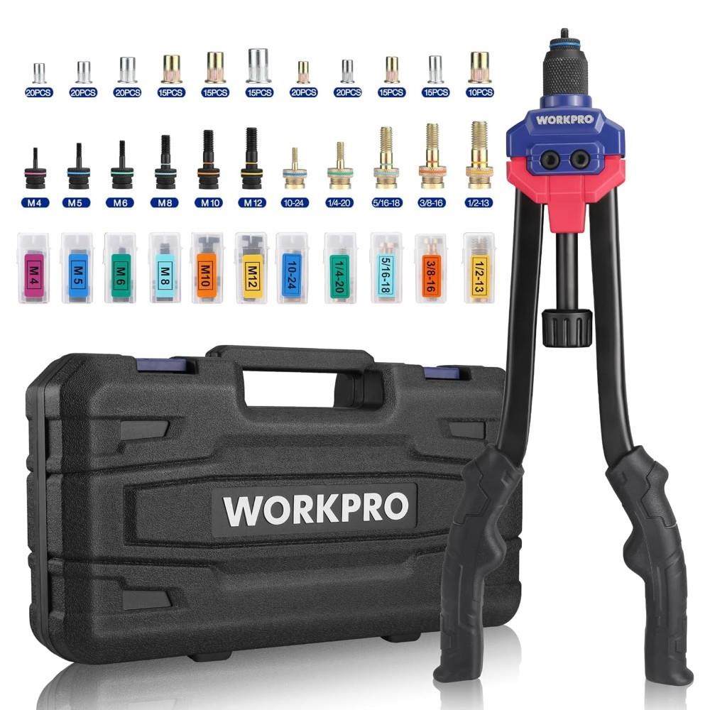 WorkproWORKPRO WP200532 400mm INC/MM Ağır Hizmet Kollu Somun Perçinleme Tabancası + 185 Adet PerçinWP200532