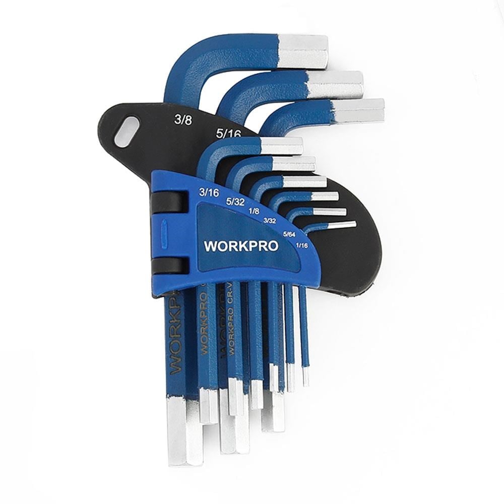 WorkproWORKPRO WP222014 9 Parça Kısa Boy CR-V Metrik Profesyonel Allen Anahtar TakımıWP222014