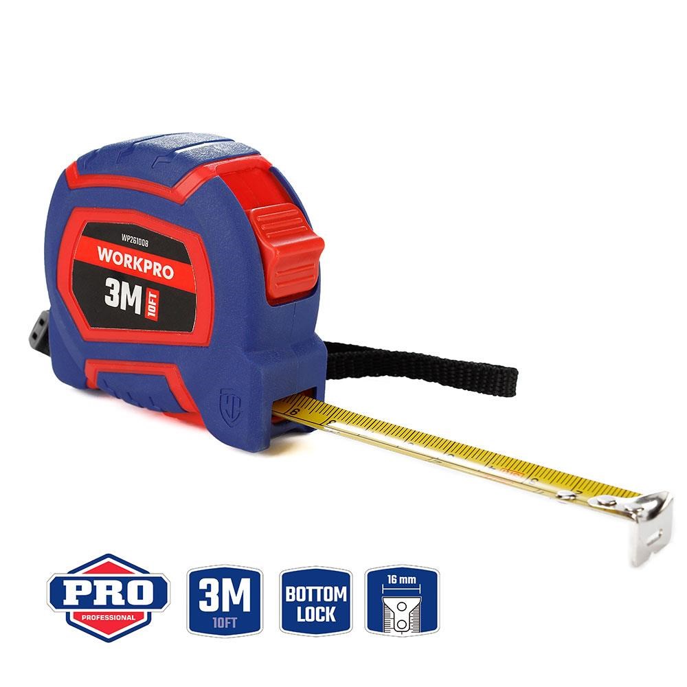 WorkproWORKPRO WP261008 3Mx16mm/10Ft. Naylon Kaplama Sarı Çelik Şerit MetreWP261008