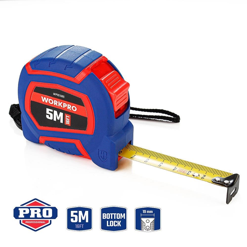 WorkproWORKPRO WP261009 5Mx19mm/16Ft. Naylon Kaplama Sarı Çelik Şerit MetreWP261009