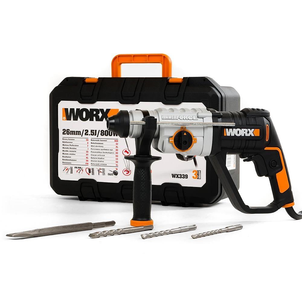 WorxWORX WX339 800Watt 2.5J Profesyonel SDS-Plus Kırıcı/Delici + 4 Adet UçWX339