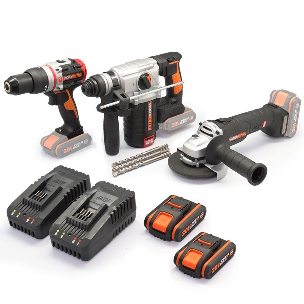 WorxWORX WXKS6 WX354.9 + WX380.9 + WX812.9 + WA3601 20V/2Ah Pro Kombo SetWXKS6