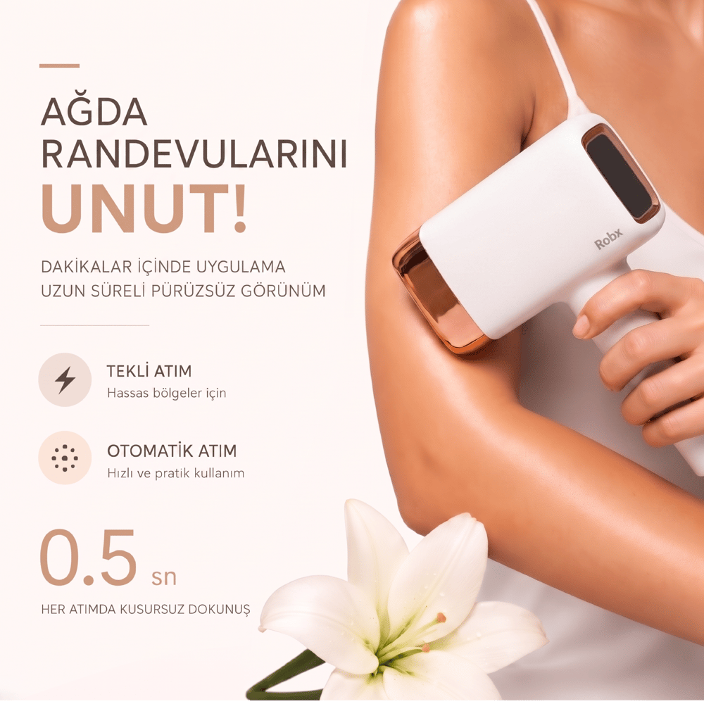 Robx A2024 Yeni Seri IPL 3 Milyon Atım Bay-Bayan IPL Cihazı Beyaz 