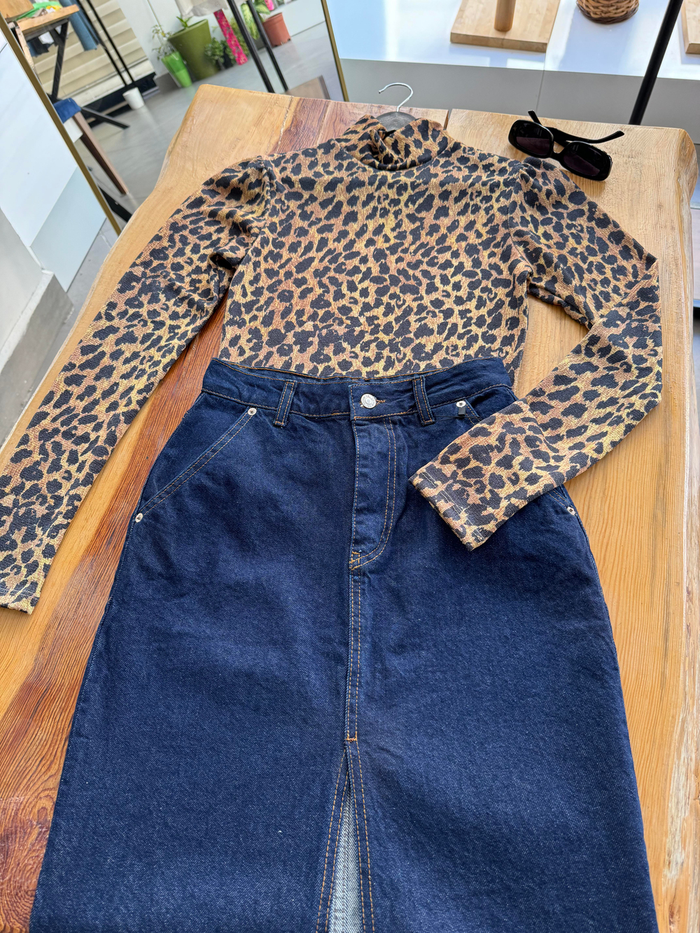 Yarım Balıkçı Yaka Leopar Kahve Body