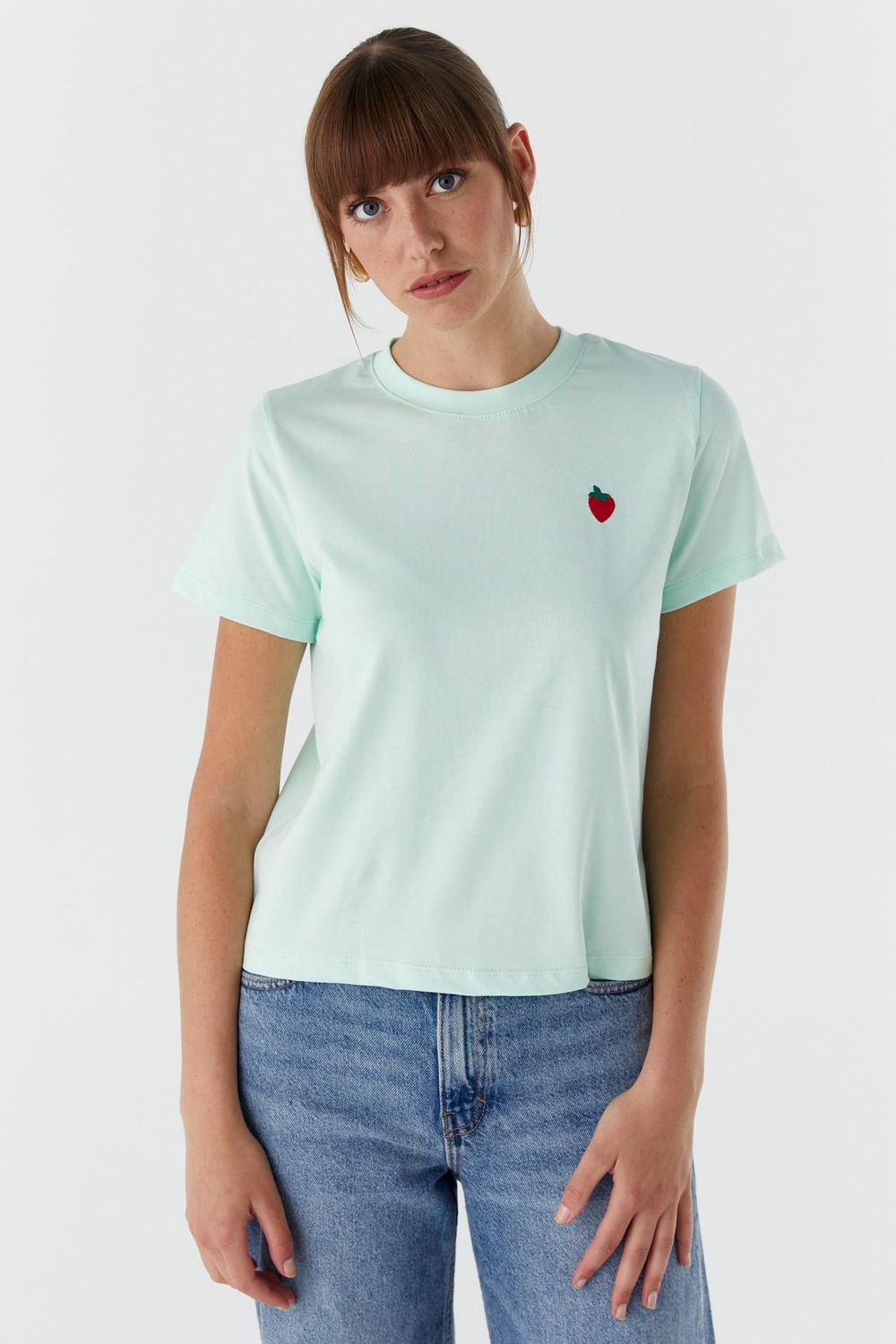 Çilek Baskılı Tshirt MINT