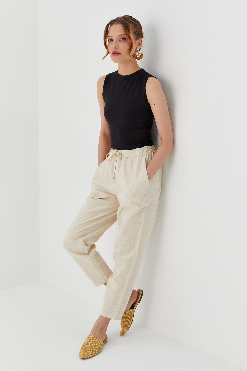 Keten Pantolon NATURAL