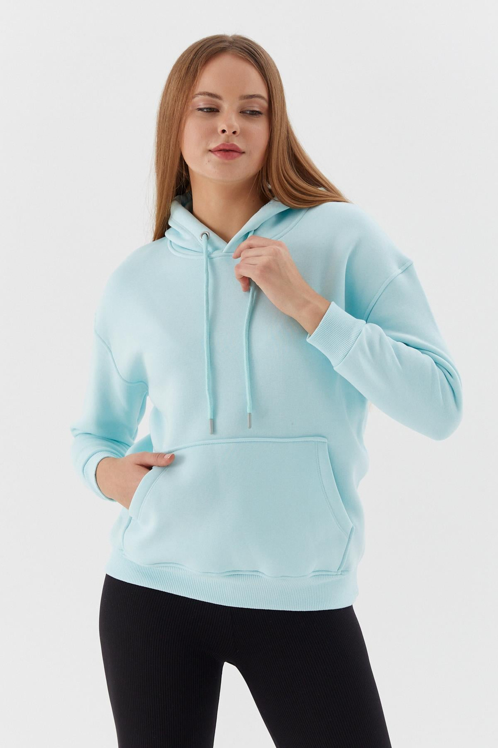 Önü Cepli Kapüşonlu Sweatshirt A.MAVI