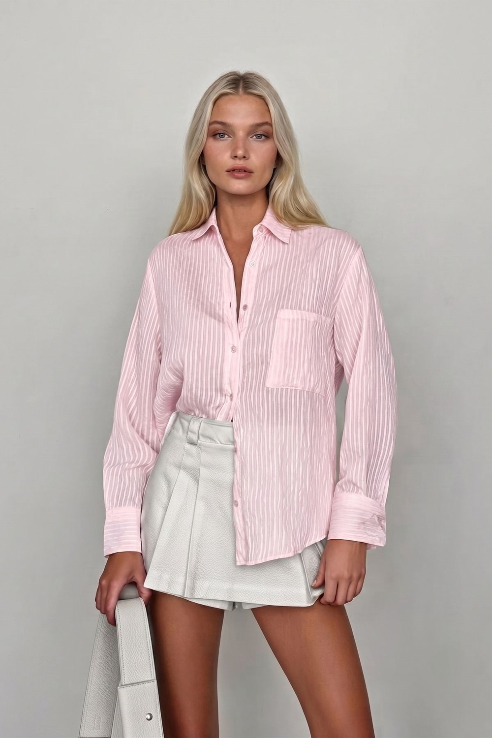 Oversize Gömlek PEMBE