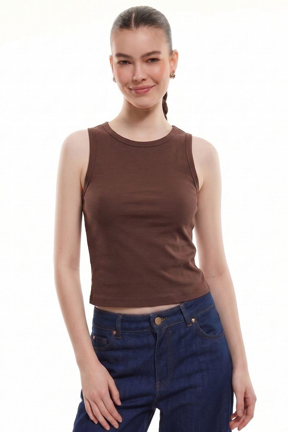 Sıfır Kol Atlet Body KAHVE