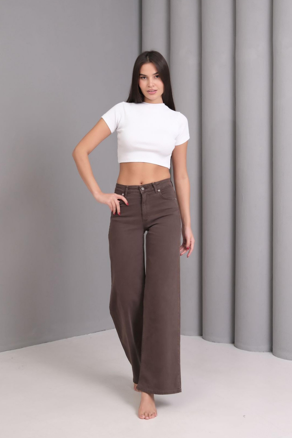 Wide Leg Jean KAHVE
