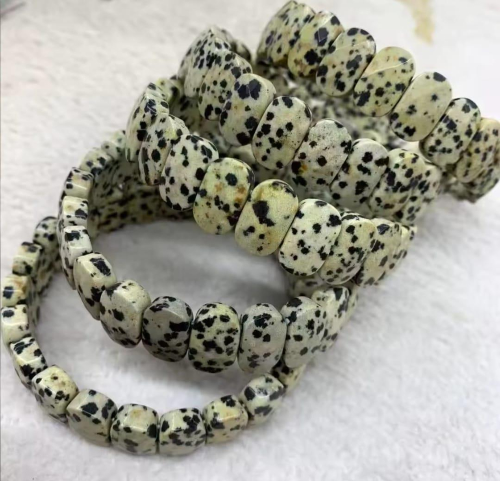Jasper ( Dalmaçyalı ) Doğaltaş Roleks ( Rolex ) Özel Kesim Bileklik  