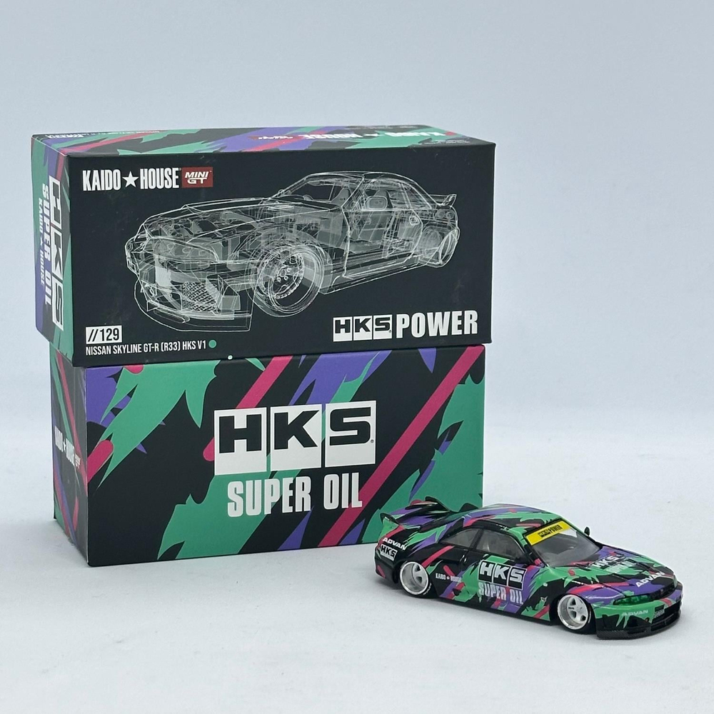 (Açık Paket) Mini GT 1/64 KaidoHouse Nissan Skyline GT-R (R33) HKS V1 KHMG129