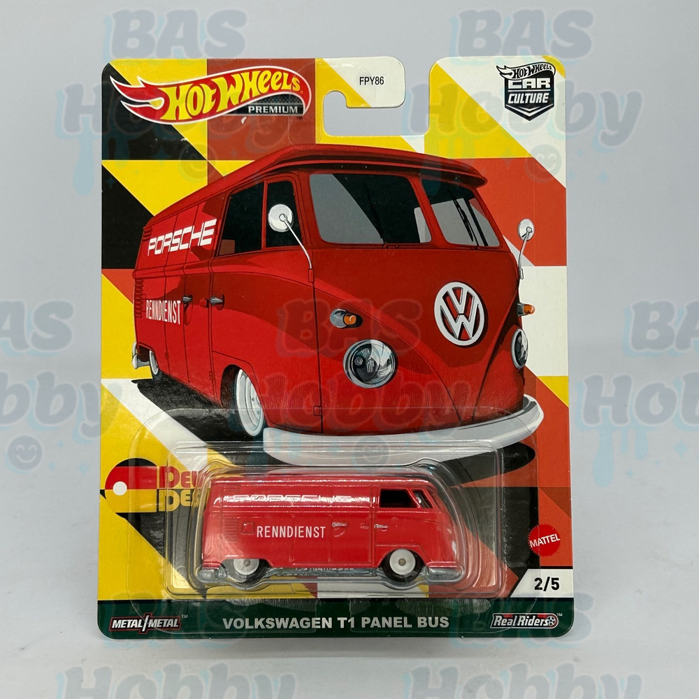 (HATALI) Hot Wheels Premium Car Culture Deutschland Design 1 - Volkswagen T1 Panel Bus 