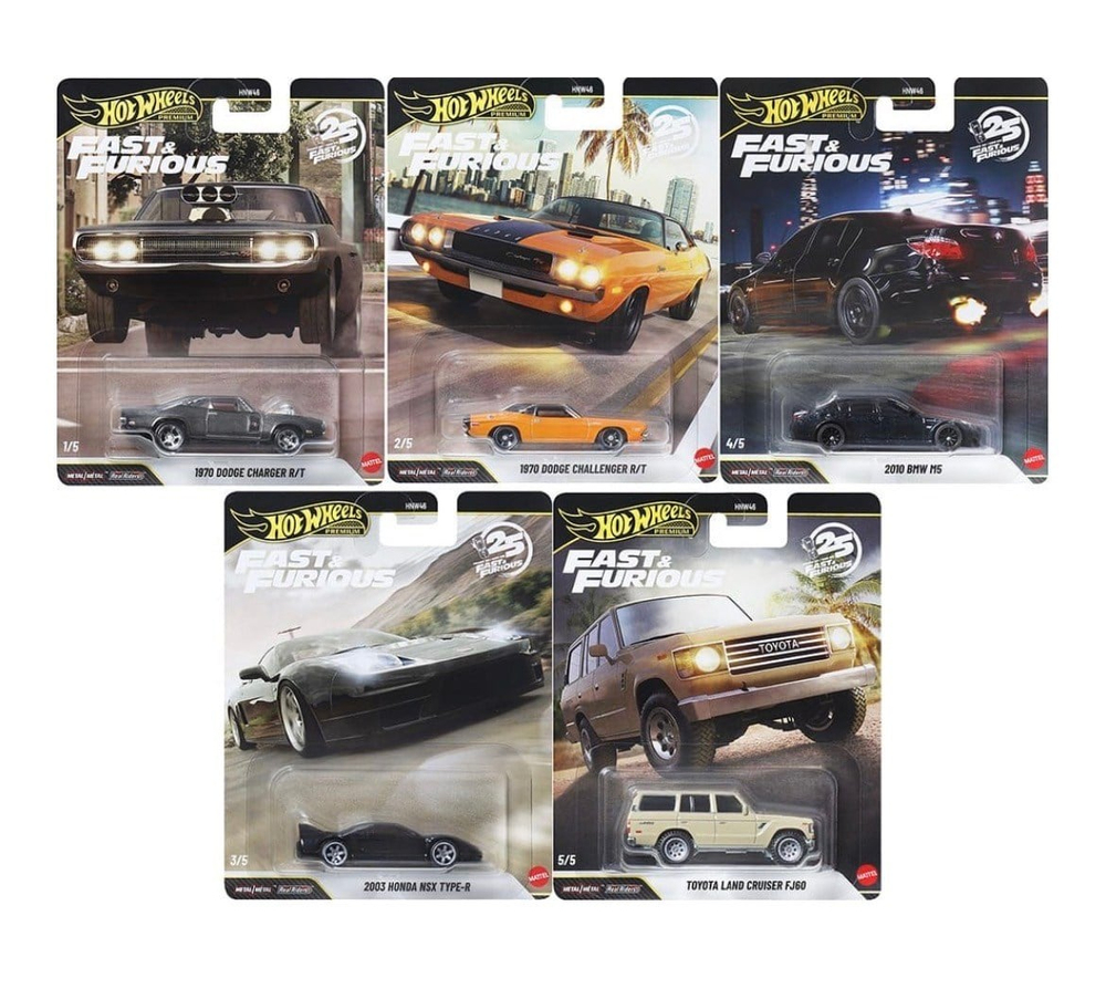 Hot Wheels Premium Fast & Furious Set - 25TH Anniversary Premium 2026 Mix-3