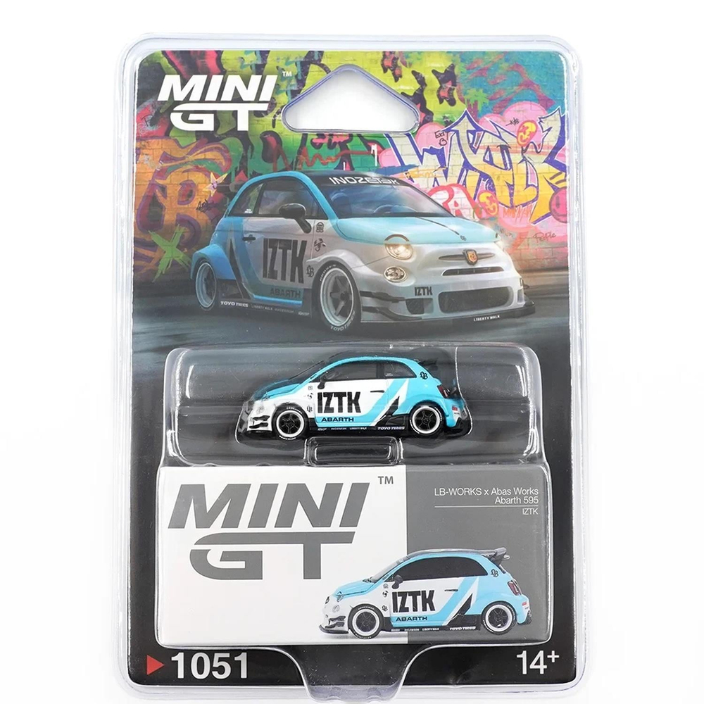 Mini GT 1/64 Abarth 595 LB-WORKS x Abas Works IZTK LHD MGT01051-BL