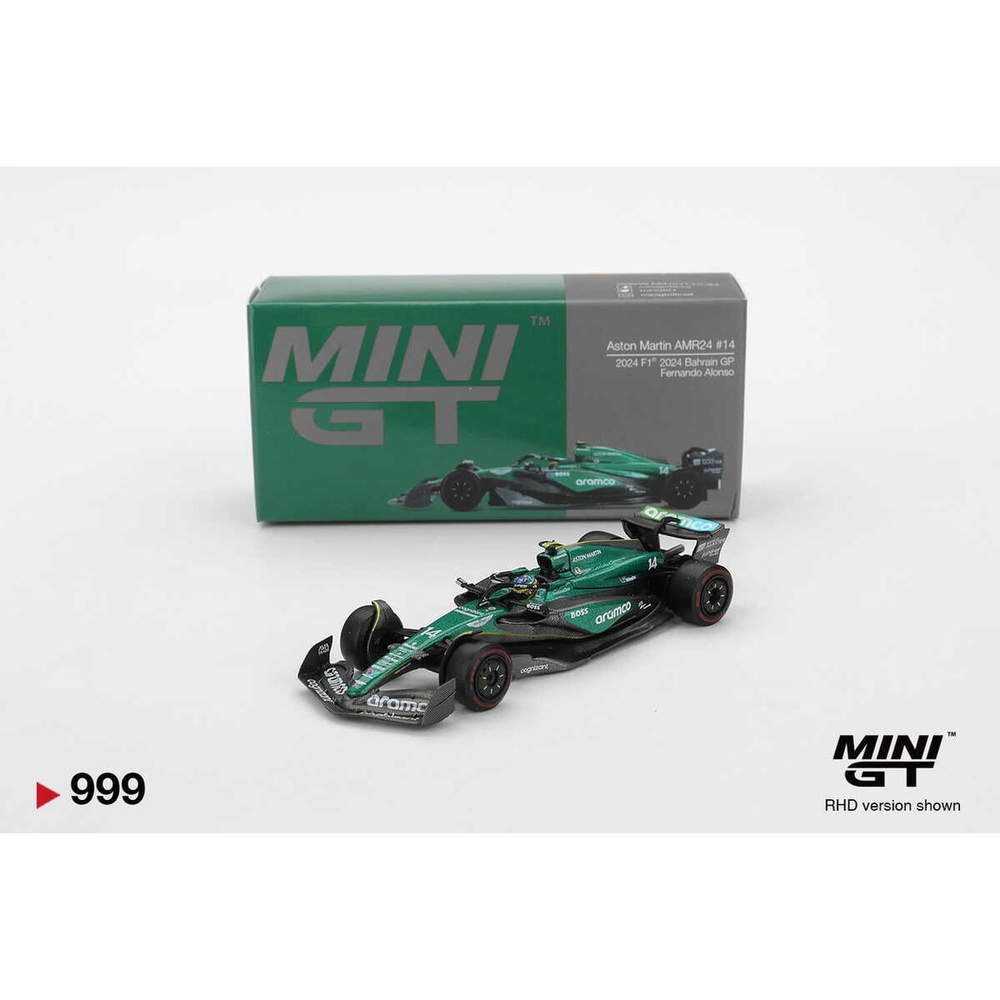 Mini GT 1/64 Aston Martin AMR24 #14 Fernando Alonso 2024 F1 2024 Bahrain GP MGT00999