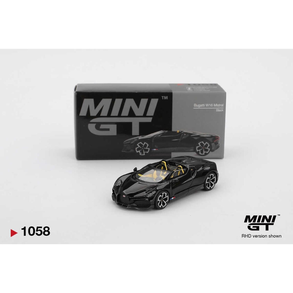 Mini GT 1/64 Bugatti W16 Mistral Black MGT01058