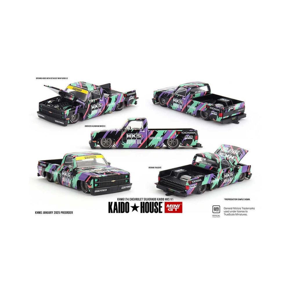 Mini GT 1/64 Kaido House Chevrolet Silverado KAIDO HKS V1 KHMG174